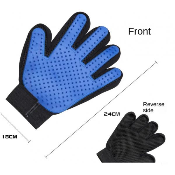 Голубые перчатки щетки холить любимца силикона TPR 18*24CM