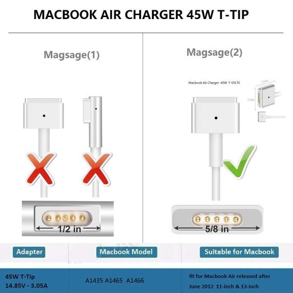 Apple Macbook Air Computer Charger , 45W Magsafe Power Adapter And Cable
