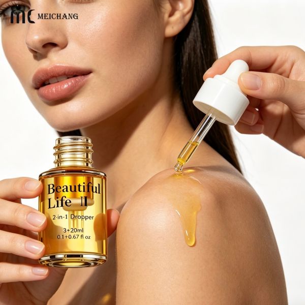 30ML+3ML 20ML+3ML Dual-Chamber Airless Bottle for Fragrance Body Oil, Oil & Hydration Essence Separation(MC-903-1)
