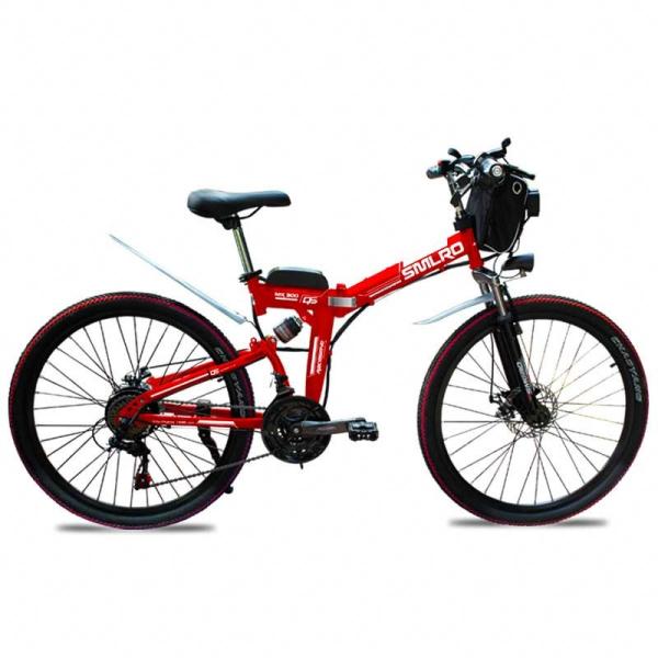 Non Slip 26 Inch Electric Bicycle , 21 Speed Fold Up Electric Bike 48v