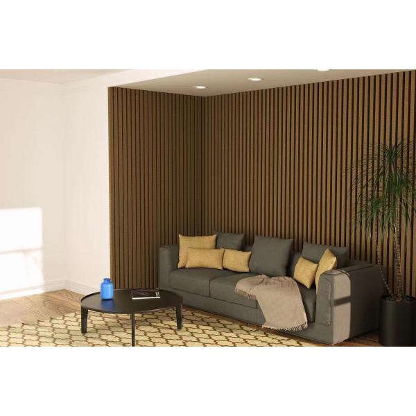 Linear Wood Slats Fireproof Decorate Wood Acoustic Panels Sound Absorbing