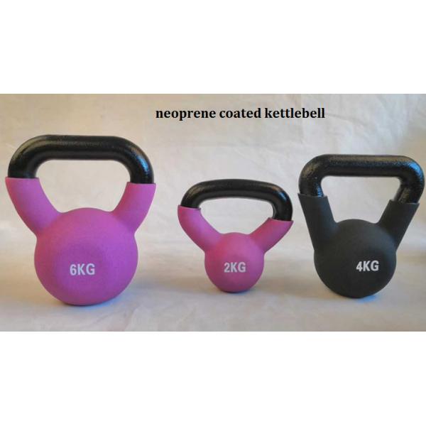 Colorful Cast Iron Kettlebell Neoprene Dipping for Custom Logo Gym Equipment in Purple