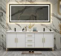 Miroir mené par 1.2*0.7m blanc de flottement de mélamine de la vanité E1 de Cabinet de machine de lavage de salle de bains