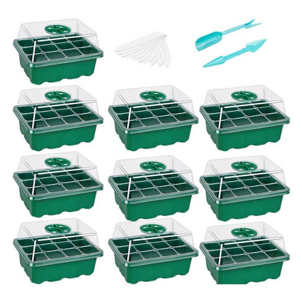 Drainage Holes Plastic Plant Seedling Trays 1 Pack of 12 Trays for Optimal Plant Growth