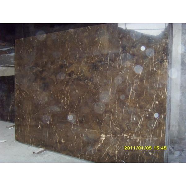 Light / Dark Brown Gloss Marble Floor Tiles Indoor Decoration For Wall / Stair