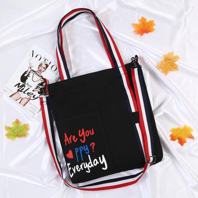 new summer oblique span single-shoulder canvas bag small fresh art student bag printed shopping bag