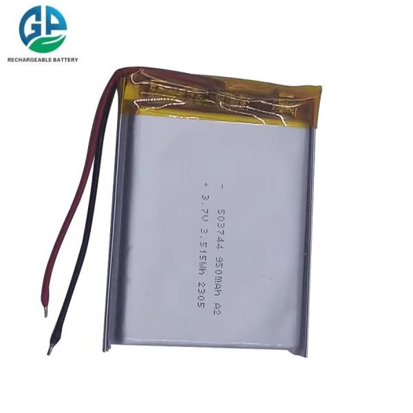 Высококачественный оптовый аккумулятор 503744 950mAh 3.7V 3.515Wh Электролитный полимер для литиевой батареи
