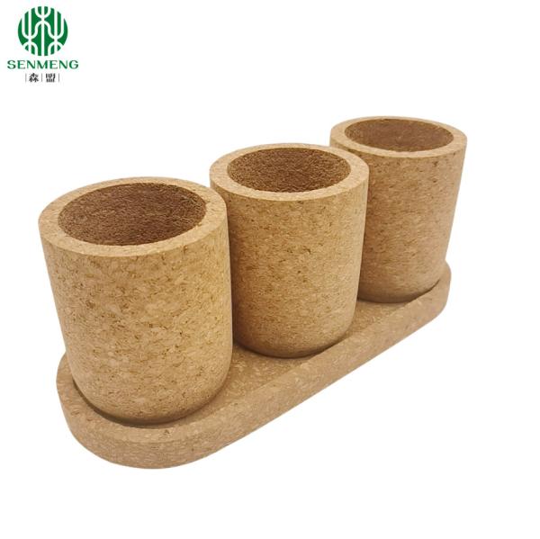 Custom Cork Natural and Reusable Flower Pots for Your Sustainable Space