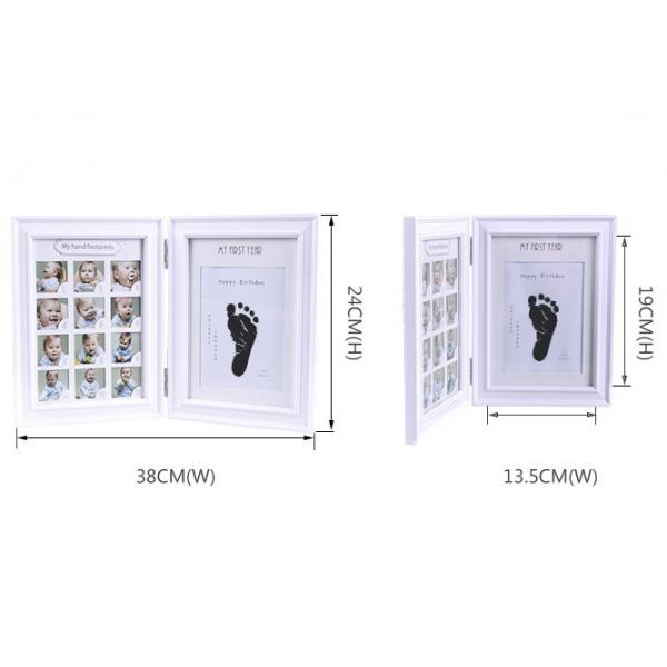 Wood Safe Baby Hand And Footprint Photo Frame Kit Non Toxic Ink Pad For Girls / Boys