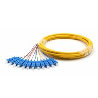 SC UPC 12 núcleos PVC Bundle Fan Out Fiber Cable Pigtail Single Mode OS2 Jaqueta amarela
