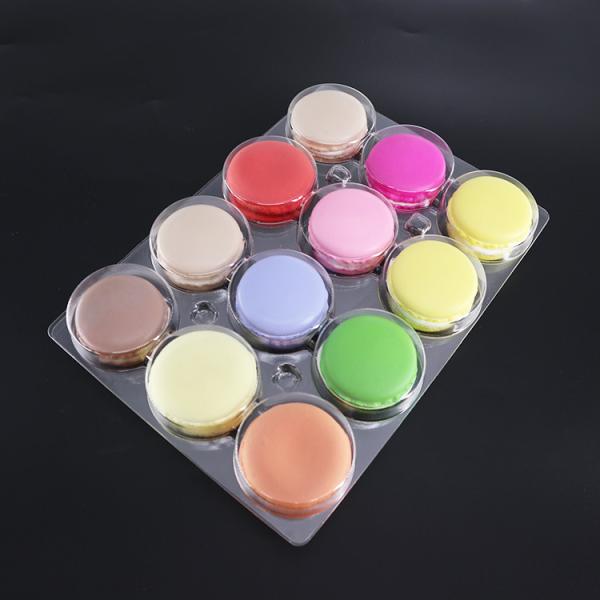 12 Pcs Plastic Macaron Containers Rectangle Hygiene And Safety With Lid