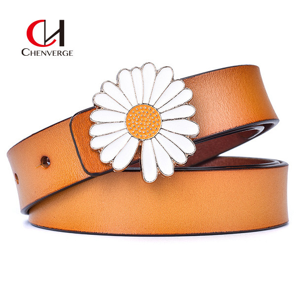 Длина кожаного пояса пряжки цветка женская стандартная все сезоны