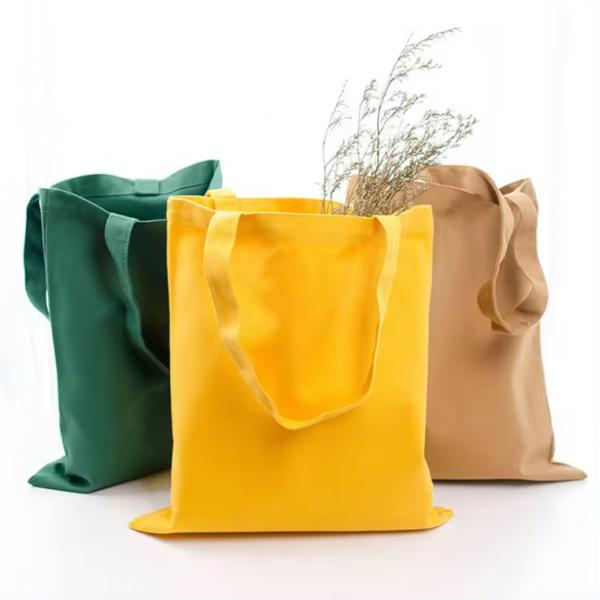 Organic Fabric Canvas Reusable Tote Bags Bulk Plain Cotton For Shopping