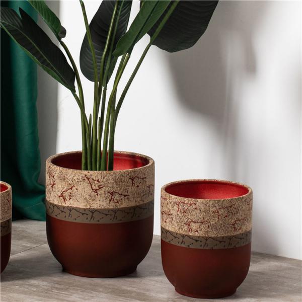 Nordic style luxury home hotel corridor decoration planter custom red ceramic flower pots molds