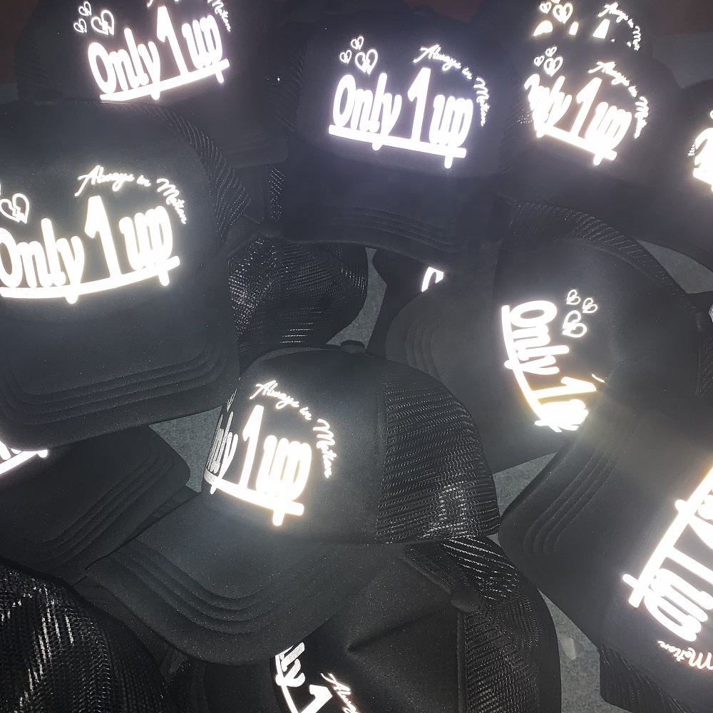 Custom 3M Reflective Trucker Hat Luminous Logo Sublimation Transfer Printing