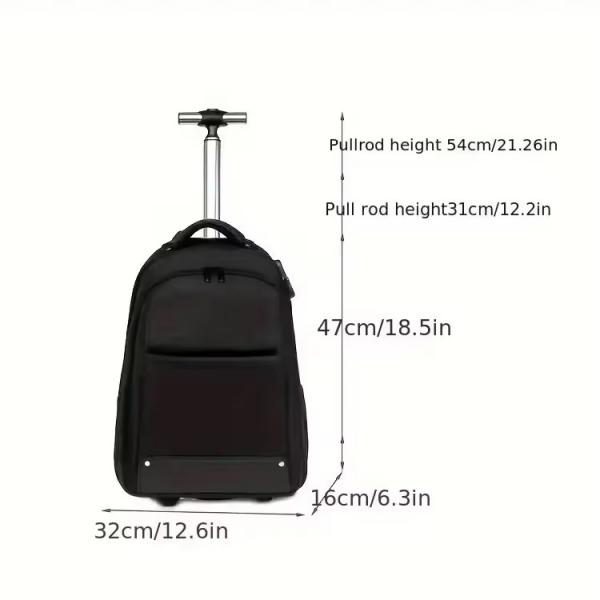Customized Logo Men's Travel Trolley Backpack with Wheels and Anti-Theft Protection