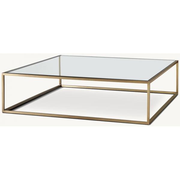 Customizable Modern Coffee Table Furniture With Stainless Steel And Glass Top