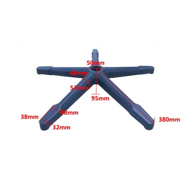 Black Radius 380mm Nylon BIFMA Tested Office Chair Swivel Base With Height Adjustment