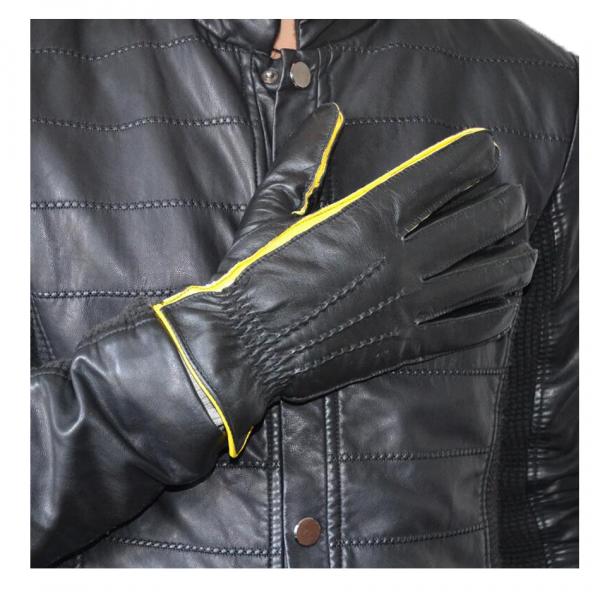 Plain Fashion Mens Soft Leather Gloves Keep Warm Lambskin Sheepskin OEM Design