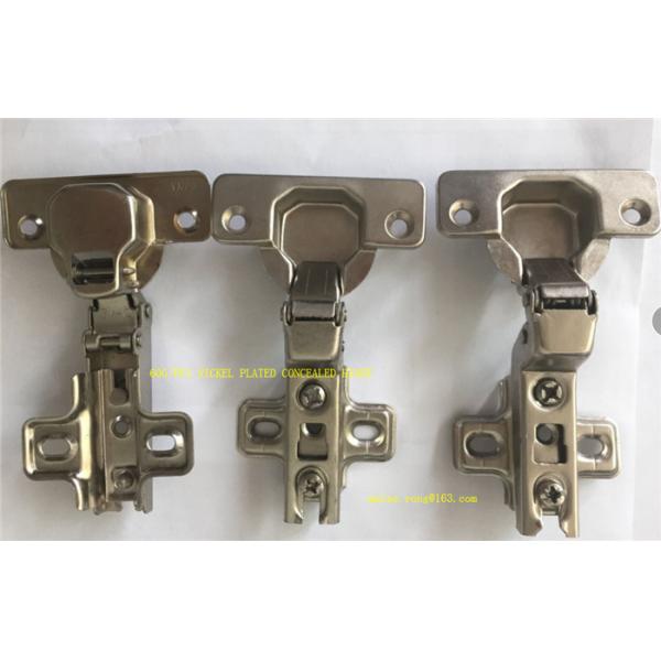 60G Concealed Door Hinges , Two Way Nickel Color Cabinet Door Hinges Furniture Hardware