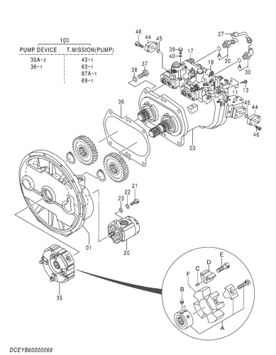 HPV118 Excavator Hydraulic Pump YB60000068 YB60000069 For  ZX200-5G ZX210-5G