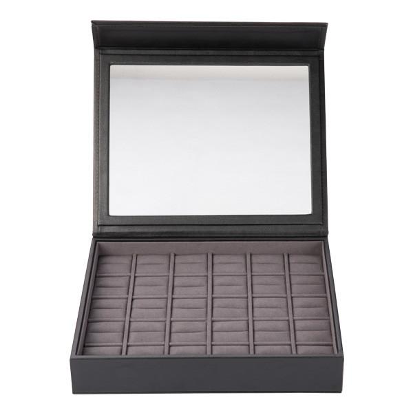Rigid Surface Window Jewelry Display Box Tray PU Material Silk Printing OEM Service