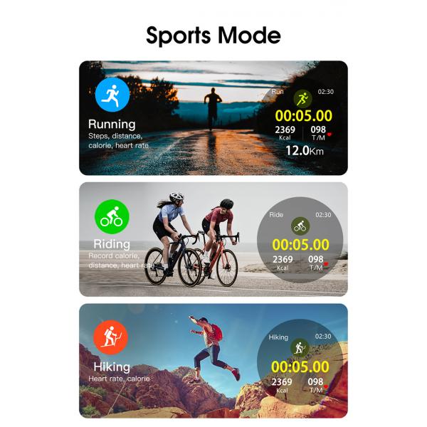 1.4inch Full Round Display Sport Pedometer Smart Watch For Men