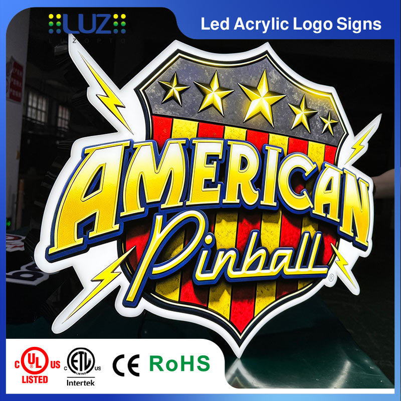 Custom Shield-Shaped Acrylic LED Light Box UV Printed Graphic Signboard