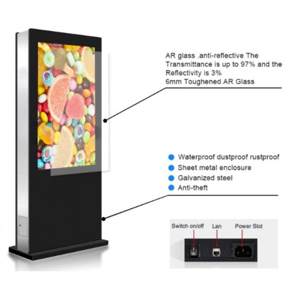 касание дисплея IP65 монитора Signage 1.8kw 450nits цифров ультракрасное