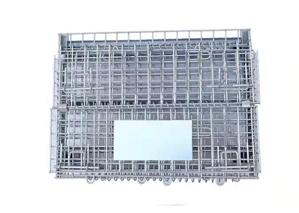 Storage Folding 6mm Metal Pallet Cage Turnover Box Plastic Spraying
