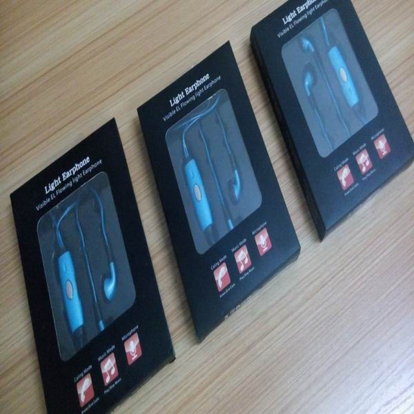 wholesale el earphone/ el wire earphone/ light up earphone