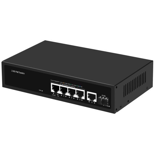 4 Port 2.5G PoE Switch With 10G SFP Uplink Multi-Gigabit Ethernet AC Input Fanless
