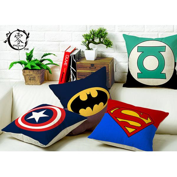 Marvel Heros Canvas Silk Cotton Decorative Cushions Pillows Zipper Hulk Captain America For Home