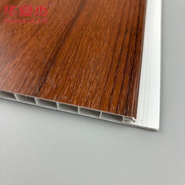 Panel de pared de PVC en forma de U con vetas de madera Rrd, panel de techo de PVC para la decoración de paredes del hogar