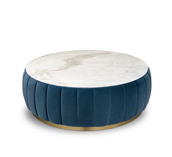 Florence Center Living Room Table Sets Blue Velvet Upholstered Body