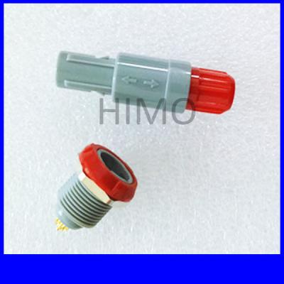 verified supplier wholesale red color double key 10 pin lemo self-latching plastic connector M14 solder type