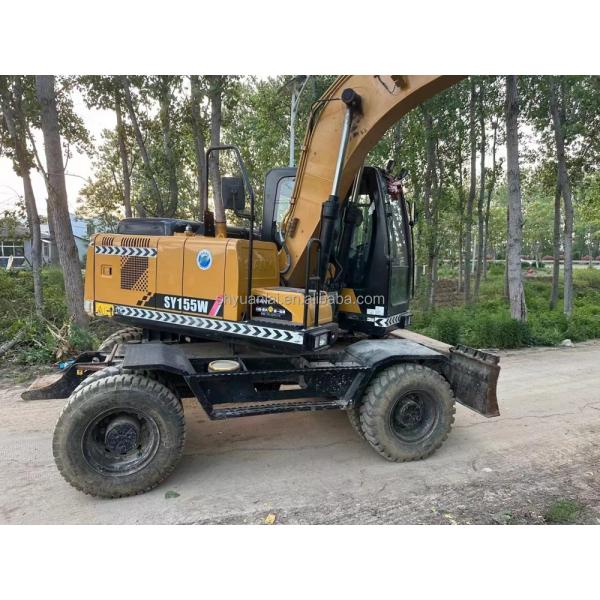 Excavateur à roues SANY 155W avec cylindre hydraulique original et moteur ISUZU