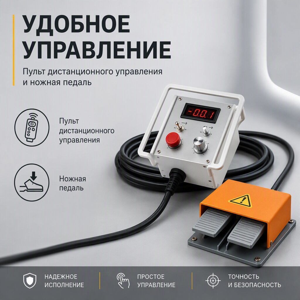 Welding Positioner Featuring Digital Remote Control and Foot Pedal Switch for Hands Free Welding and Stepless Speed Regulation