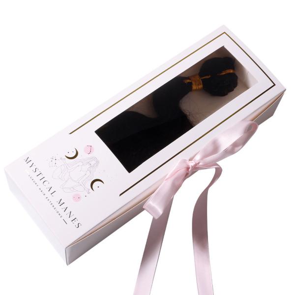 OEM Custom Hair Bundle Packaging UV Coating With Ribbon