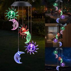 Color Changing Solar Power Wind Chime Hummingbird Butterfly Waterproof Outdoor Christmas Decoration Light for Patio Yard Garden
