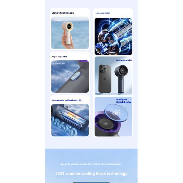 Mini Handheld Portable Fan With Rechargeable Battery Split Air Conditioners Outdoor Use