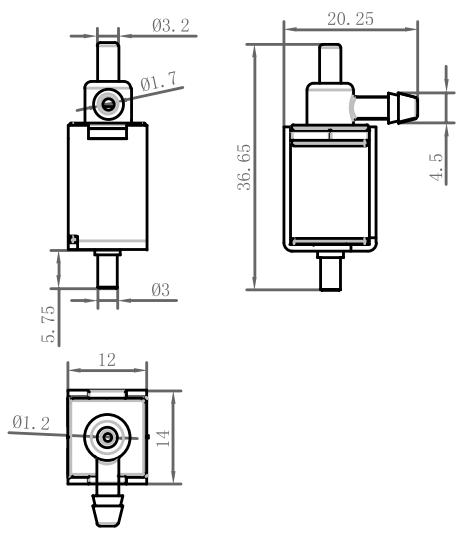 Miniature Air Water Plastic Solenoid Valve 2 Way 3 Position 6V 12V