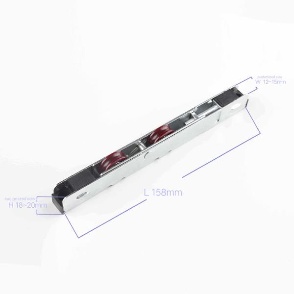 Green 12*18mm UPVC Profile Stainless Steel Double Roller Ball Bearing Nylon Roller for Door Window