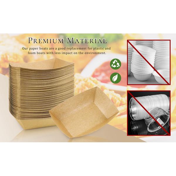 Kraft Paper Recyclable Eco-Friendly Food Serving Boats Take Out Food Trays Party Supplies For Tacos, Nachos
