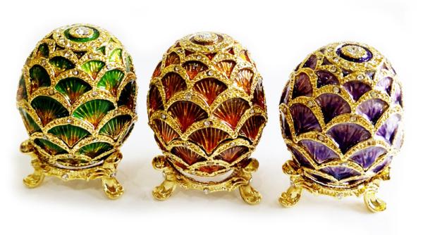 Vintage Trinket Box Faberge Egg Jewelry Box Antique Engraved Easter Egg Jewerly Box Trinket Box Hinged Ring Holder