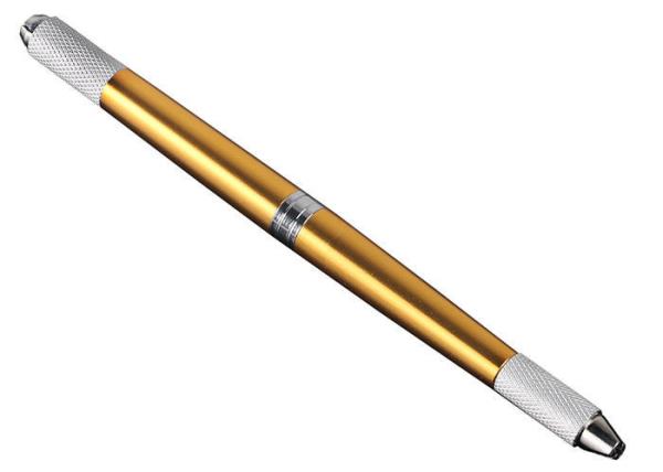 Lushcolor Three Uses pen Stainless Steel Manual Tattoo Pen For Eyebrow With Non-Skid Grip