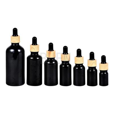 Garrafa de vidro cosmética de bambu do conta-gotas, conta-gotas de Cyinder para óleos essenciais