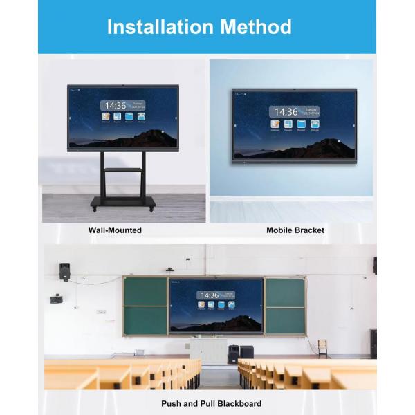 Interactive Whiteboard For School Classroom Touch Screen Presentation Board With Life Time ≥50000 Hours And Easy Installation