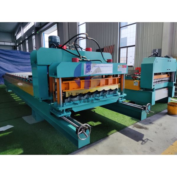 PLC Control  1100 Glazed Tile Roll Forming Machine 16 Stands for Roof Tile Production