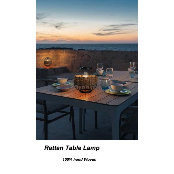 Waterproof Rattan Garden Lanterns , Outdoor Rattan Solar Lights For Balcony Decoration